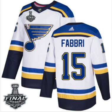 Blues #15 Robby Fabbri Weiß 2019 Stanley Cup Final Stitched